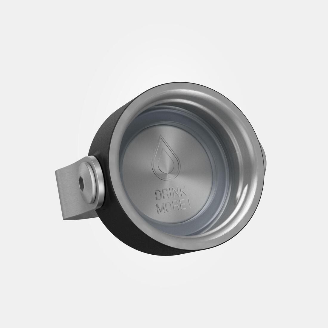 Hiking Stainless Steel Water Bottle with Screw Top MH100 , Carbon Grey, No Color, large image number 5