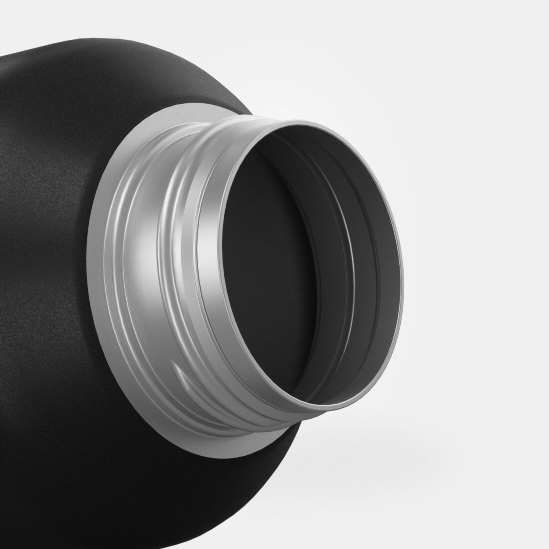 Hiking Stainless Steel Water Bottle with Screw Top MH100 , Carbon Grey, No Color, large image number 6
