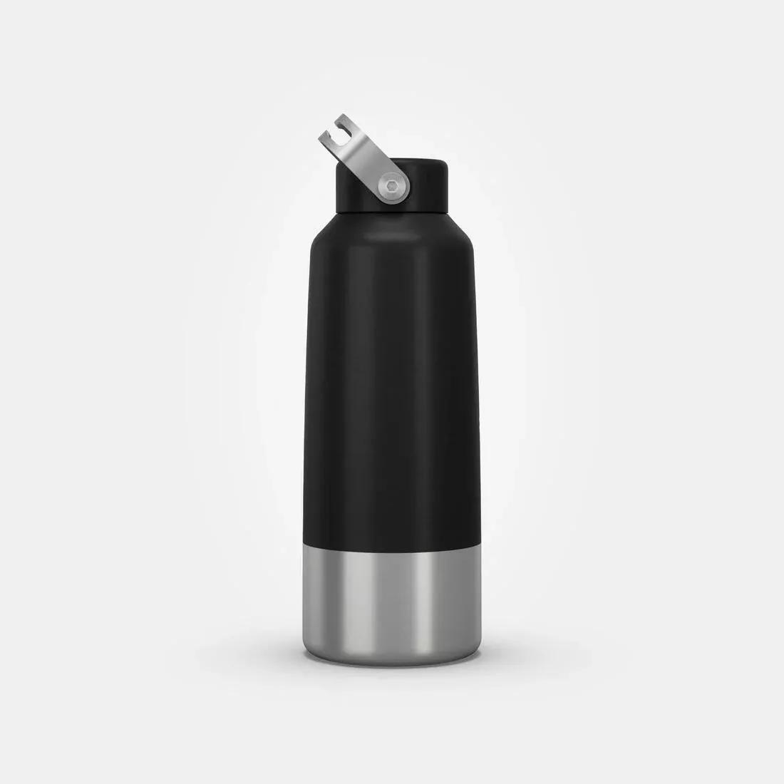 Hiking Stainless Steel Water Bottle with Screw Top MH100 , Carbon Grey, No Color, large image number 12