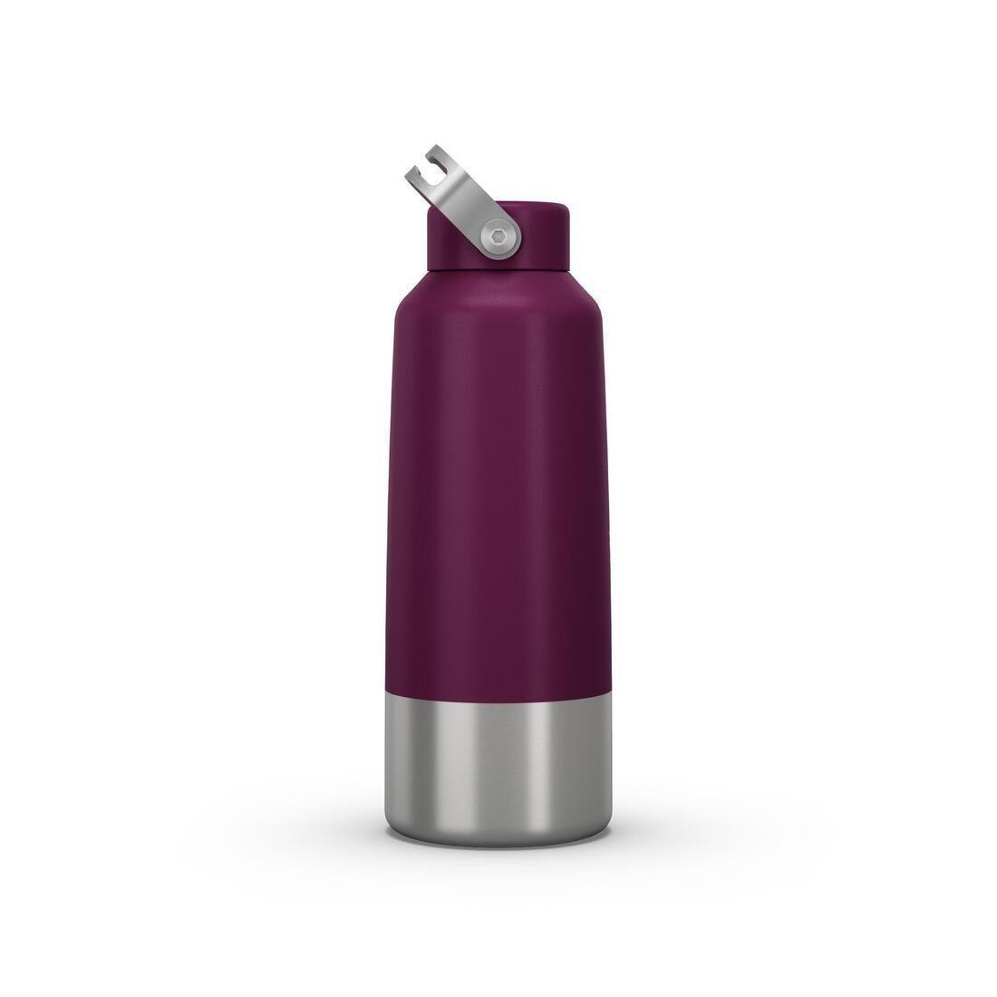 Hiking Stainless Steel Water Bottle With Screw Top - Mh100 1L, White, No Color, large image number 1