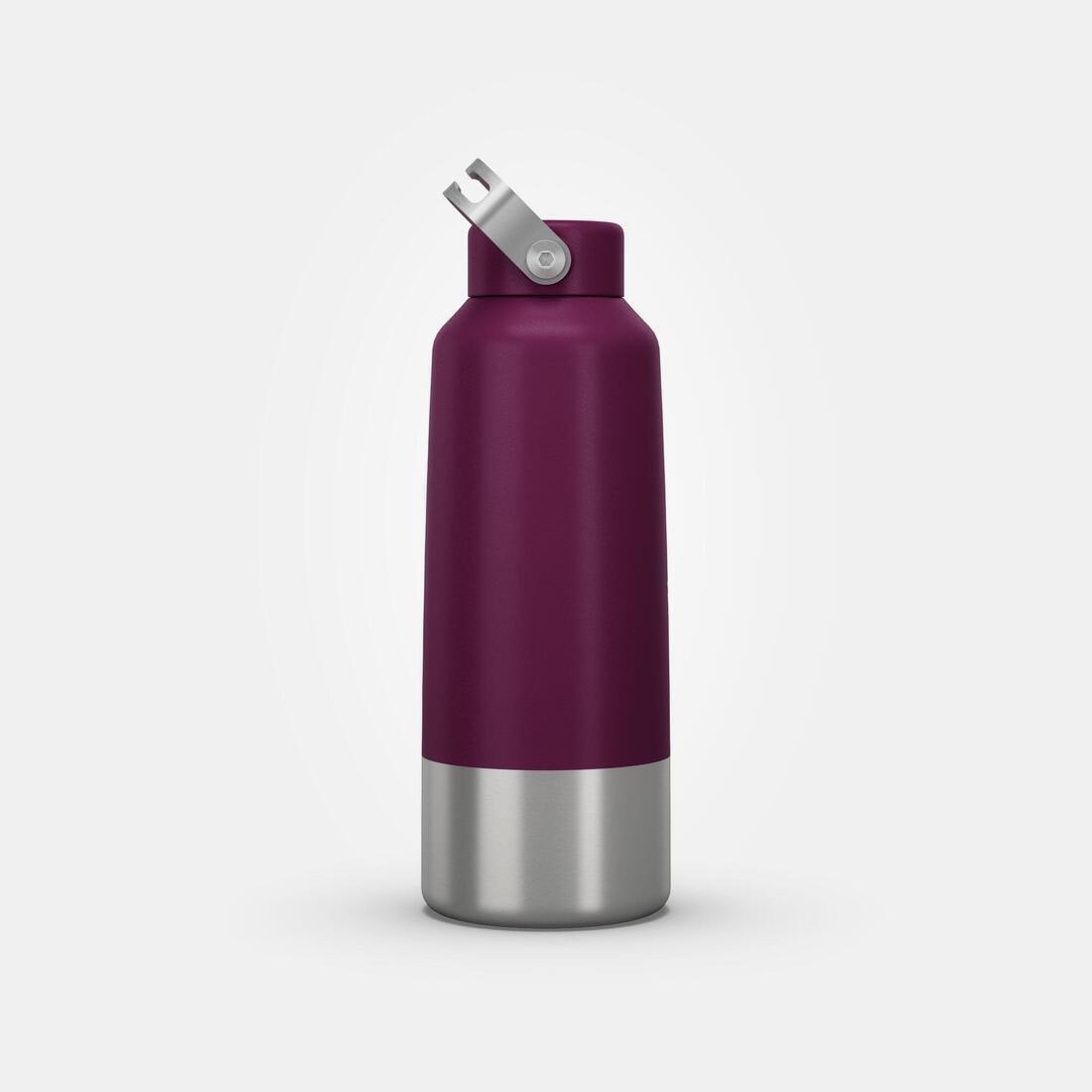 Hiking Stainless Steel Water Bottle With Screw Top - Mh100 1L, White, No Color, large image number 2