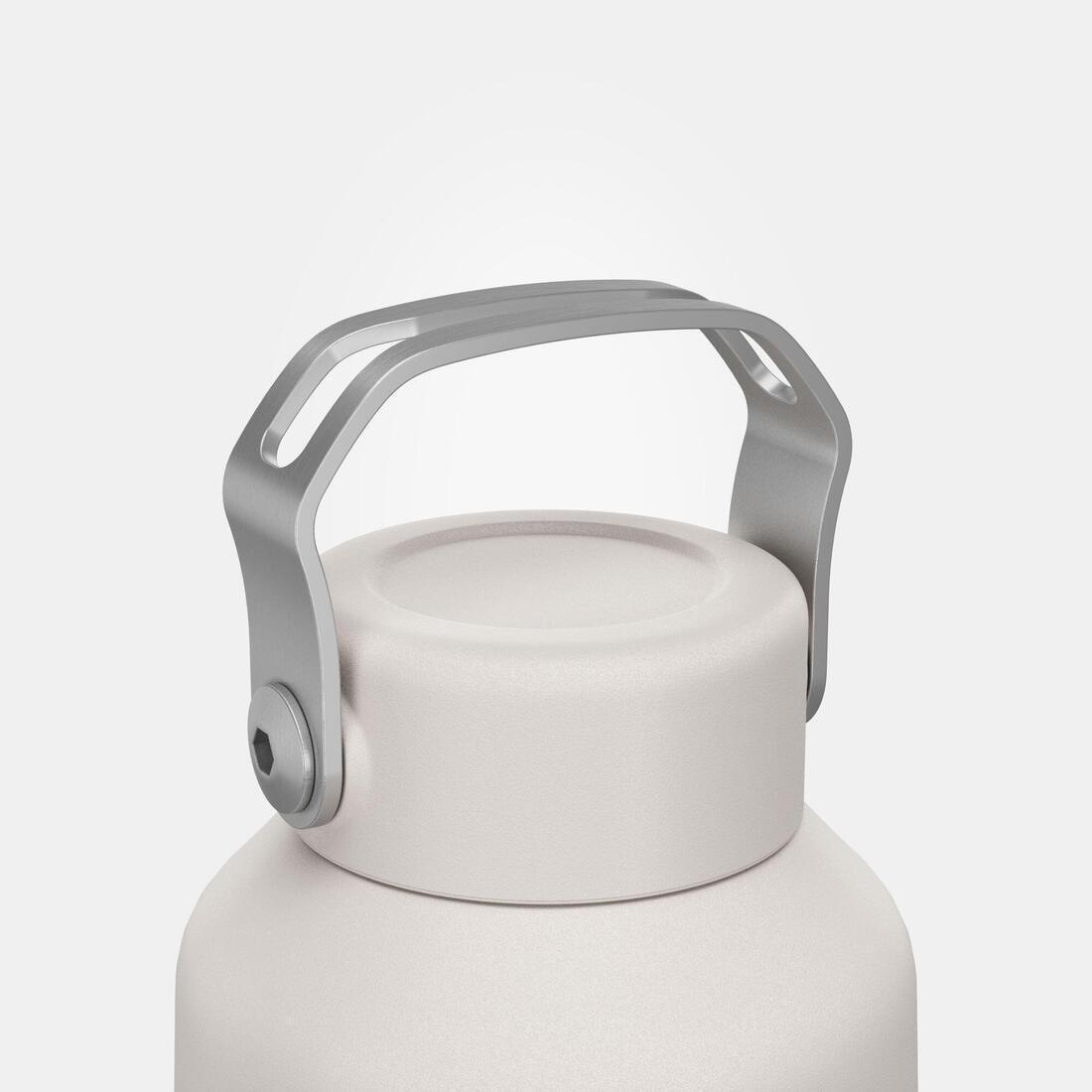 Hiking Stainless Steel Water Bottle With Screw Top - Mh100 1L, White, No Color, large image number 7
