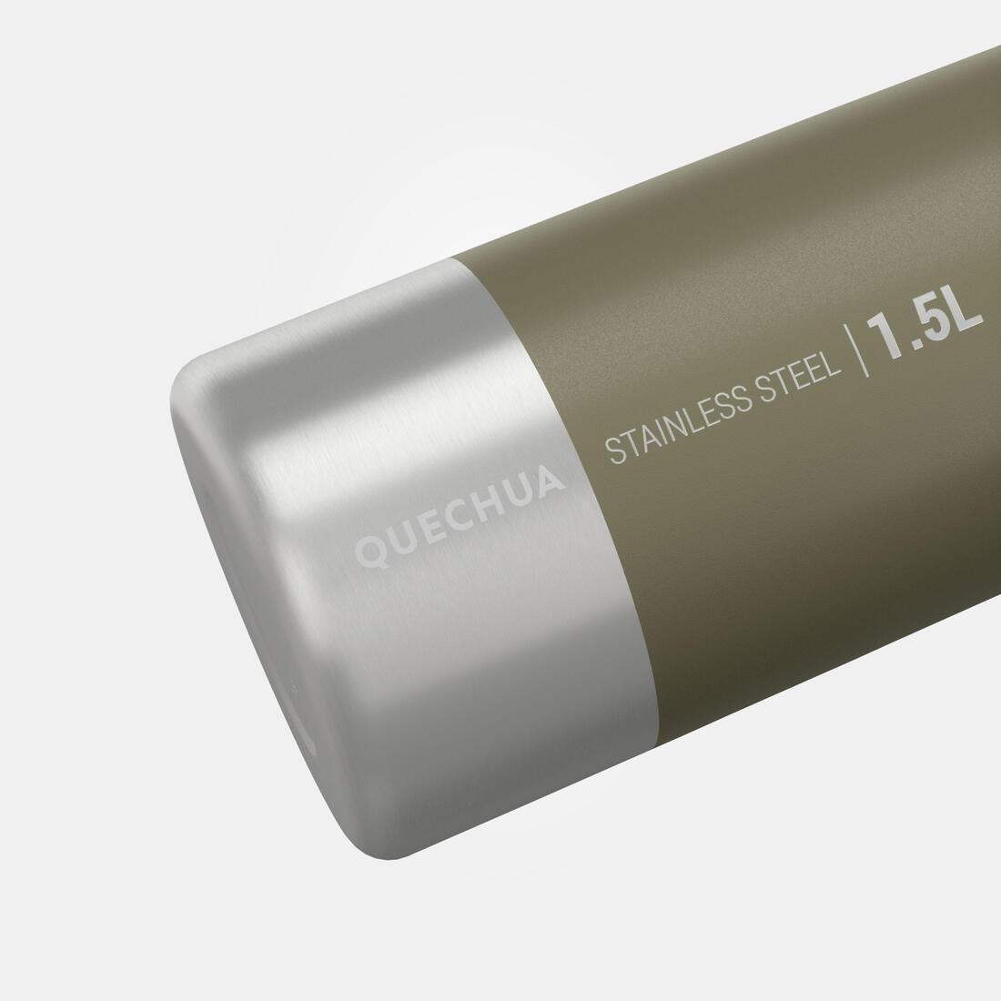 Stainless Steel Hiking Flask With Screw Cap - Mh100 1.5 L, Khaki, No Color, large image number 2