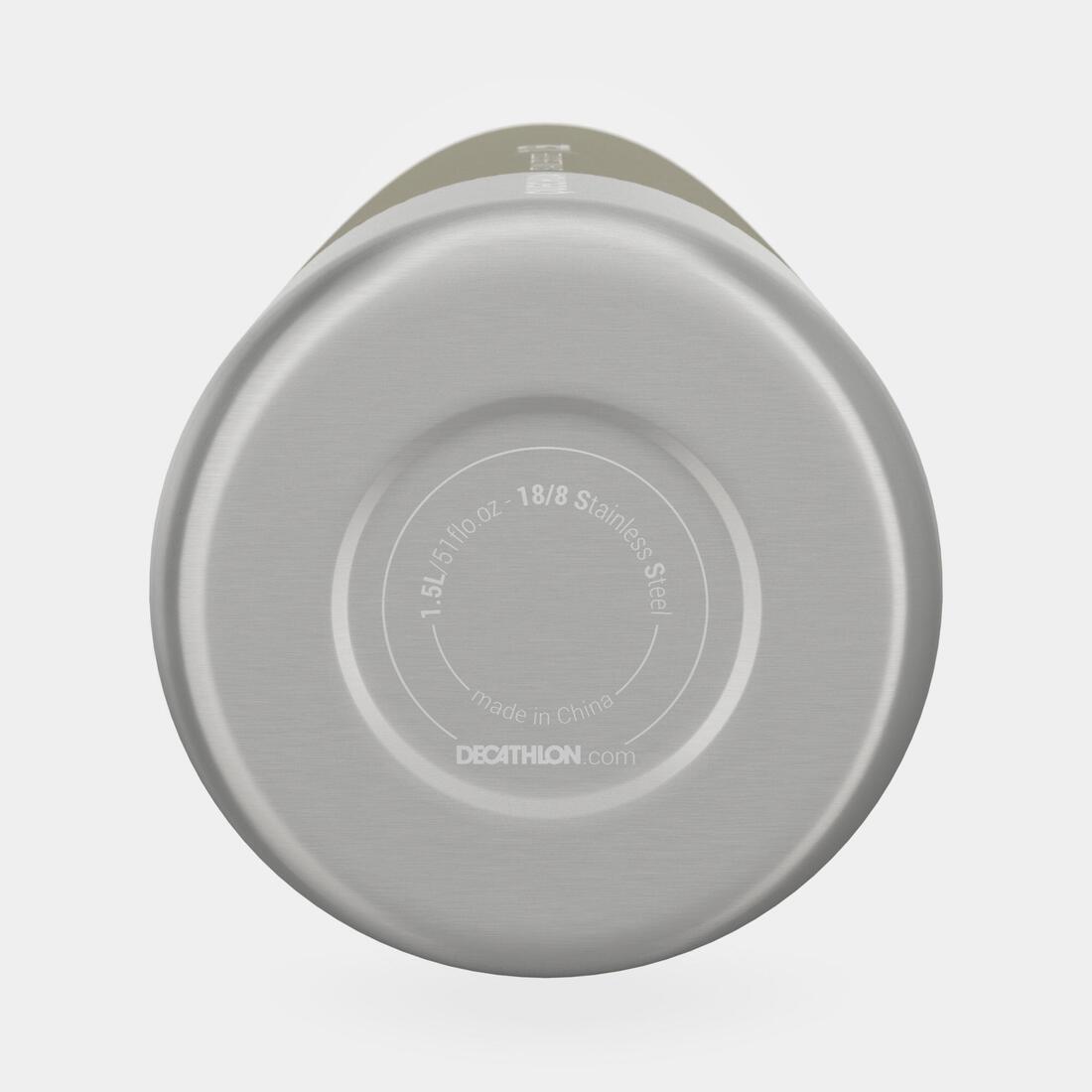 Stainless Steel Hiking Flask With Screw Cap - Mh100 1.5 L, Khaki, No Color, large image number 7