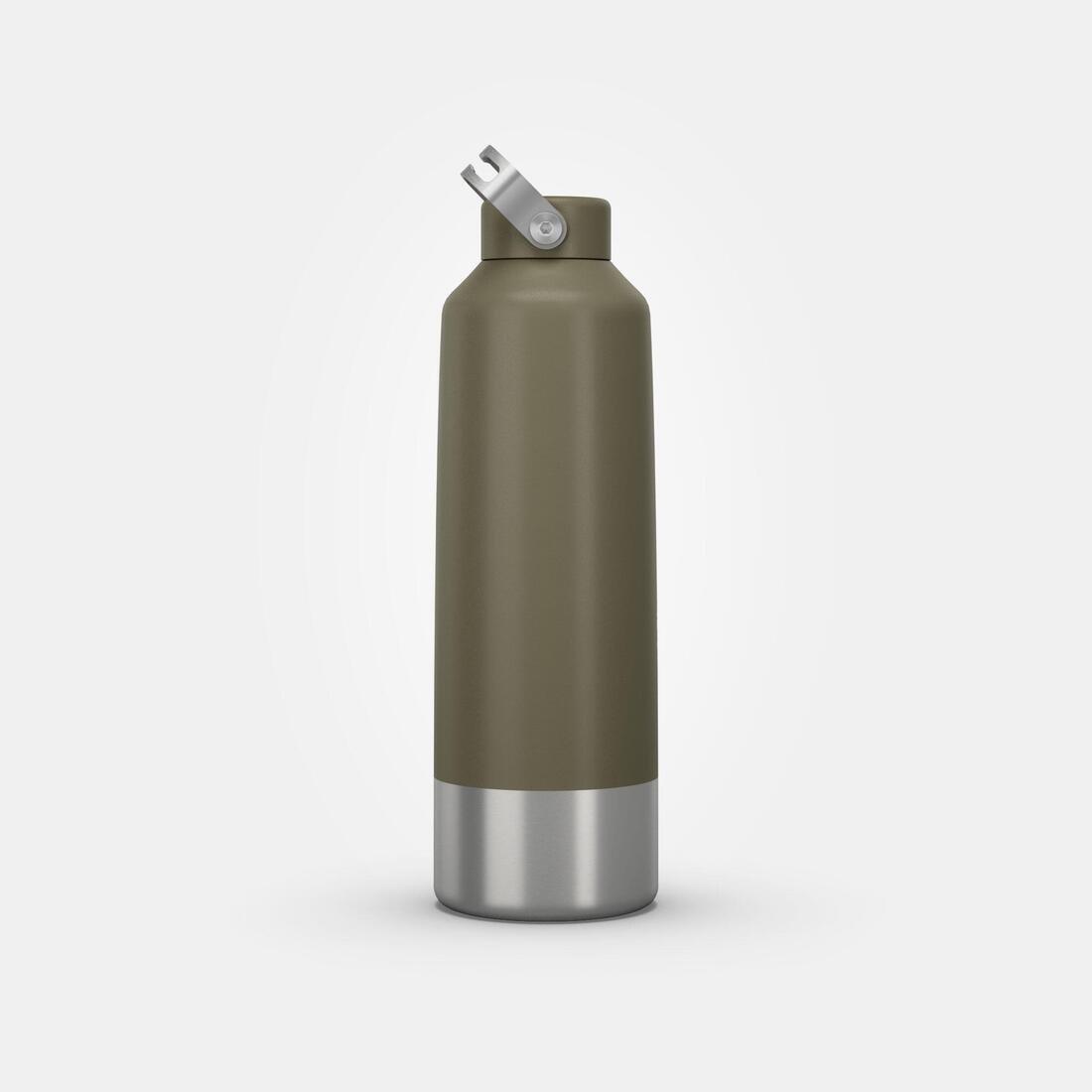 QUECHUA - Stainless Steel Hiking Flask With Screw Cap - Mh100 1.5 L, Khaki