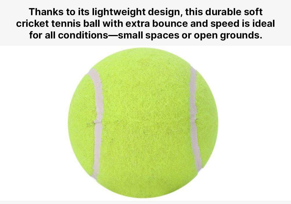 Tb Soft Extra Bounce Cricket Tennis Ball, Lime Yellow, No Color, large image number 4