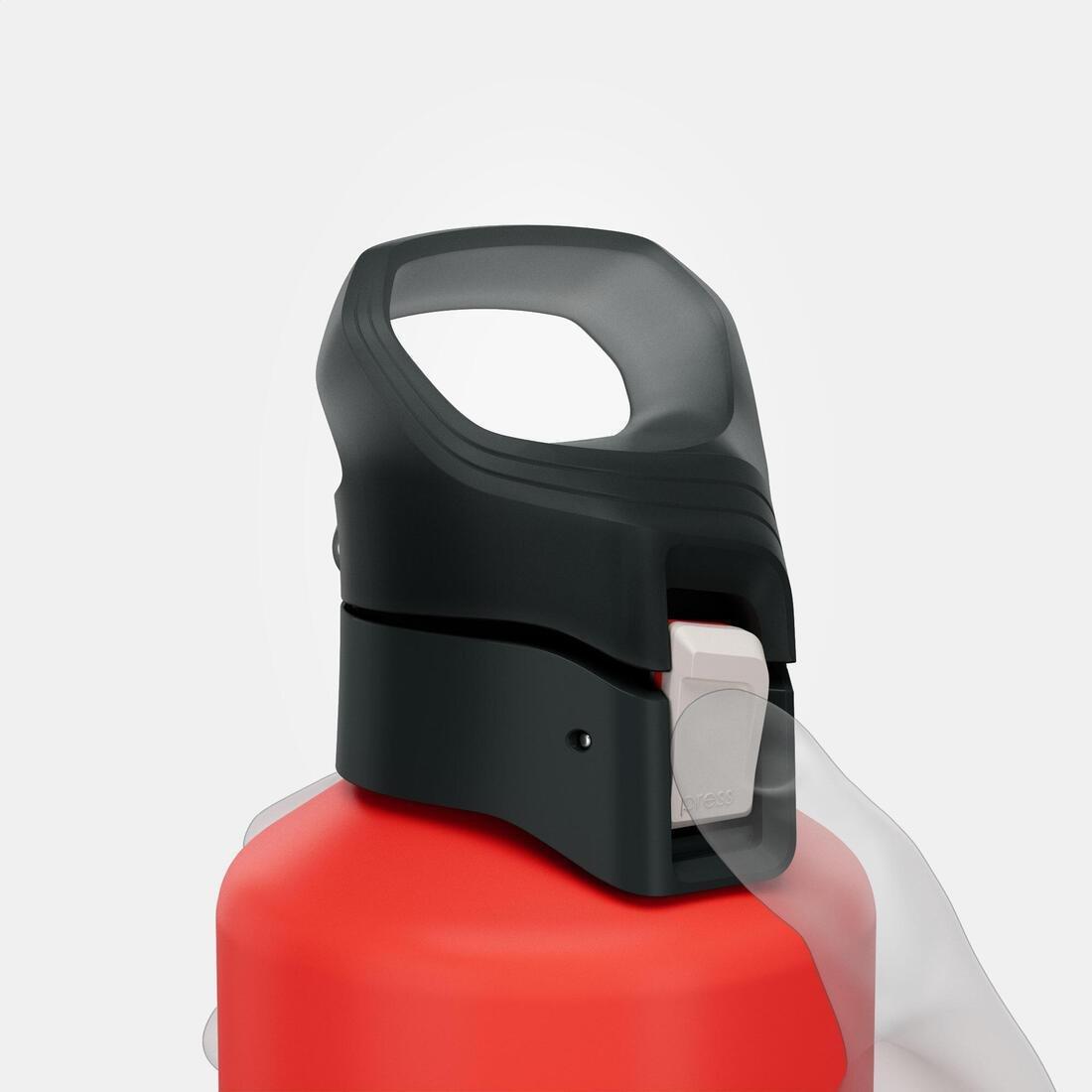 Hiking Flask Mh500 Quick-Open Cap 1 Litre Aluminium, Red, No Color, large image number 3