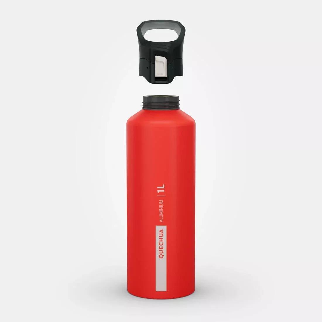 Hiking Flask Mh500 Quick-Open Cap 1 Litre Aluminium, Red, No Color, large image number 7