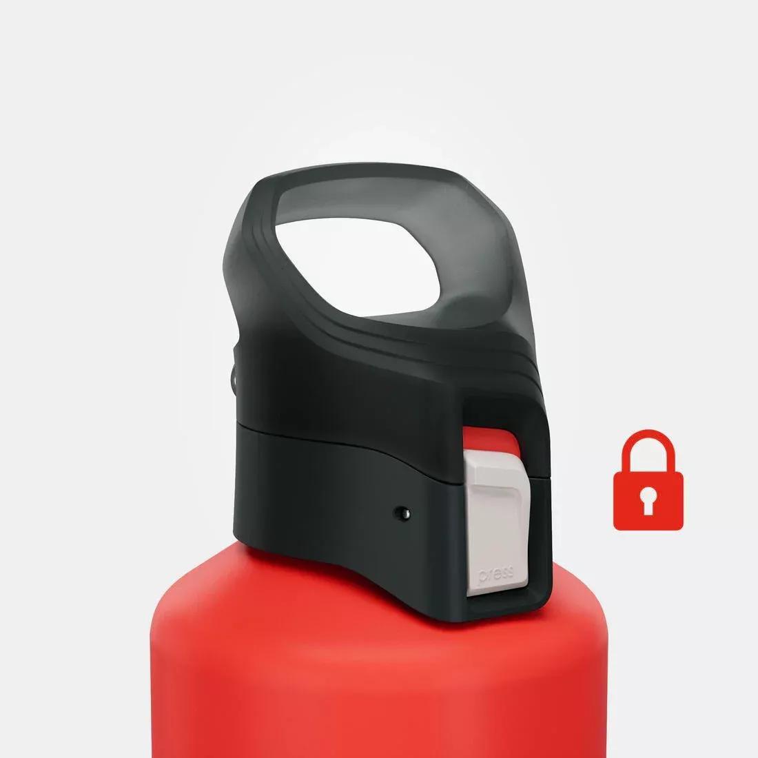 Hiking Flask Mh500 Quick-Open Cap 1 Litre Aluminium, Red, No Color, large image number 10