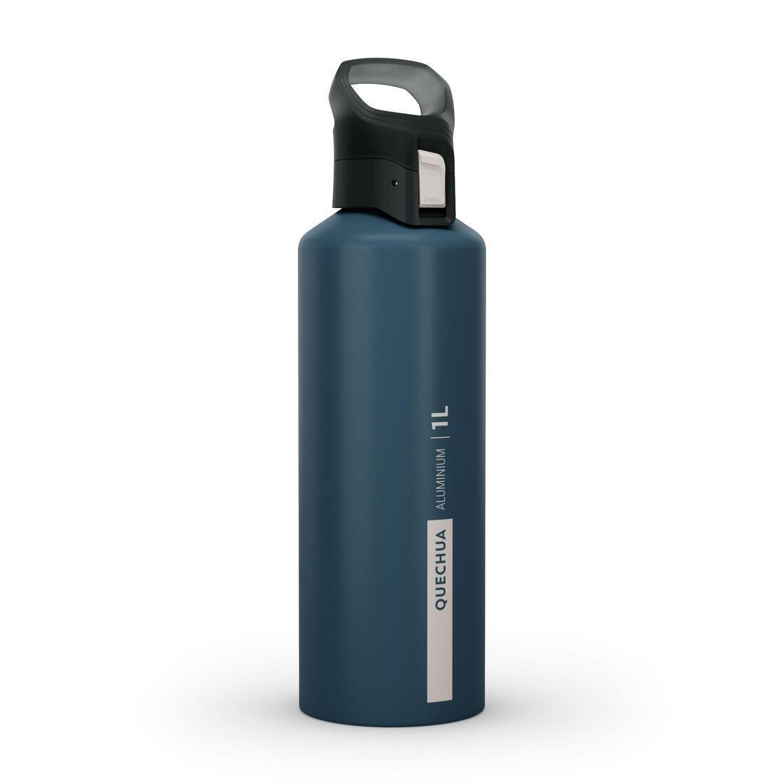 Hiking Flask Mh500 Quick-Open Cap 1 Litre Aluminium, Blue, No Color, large image number 0