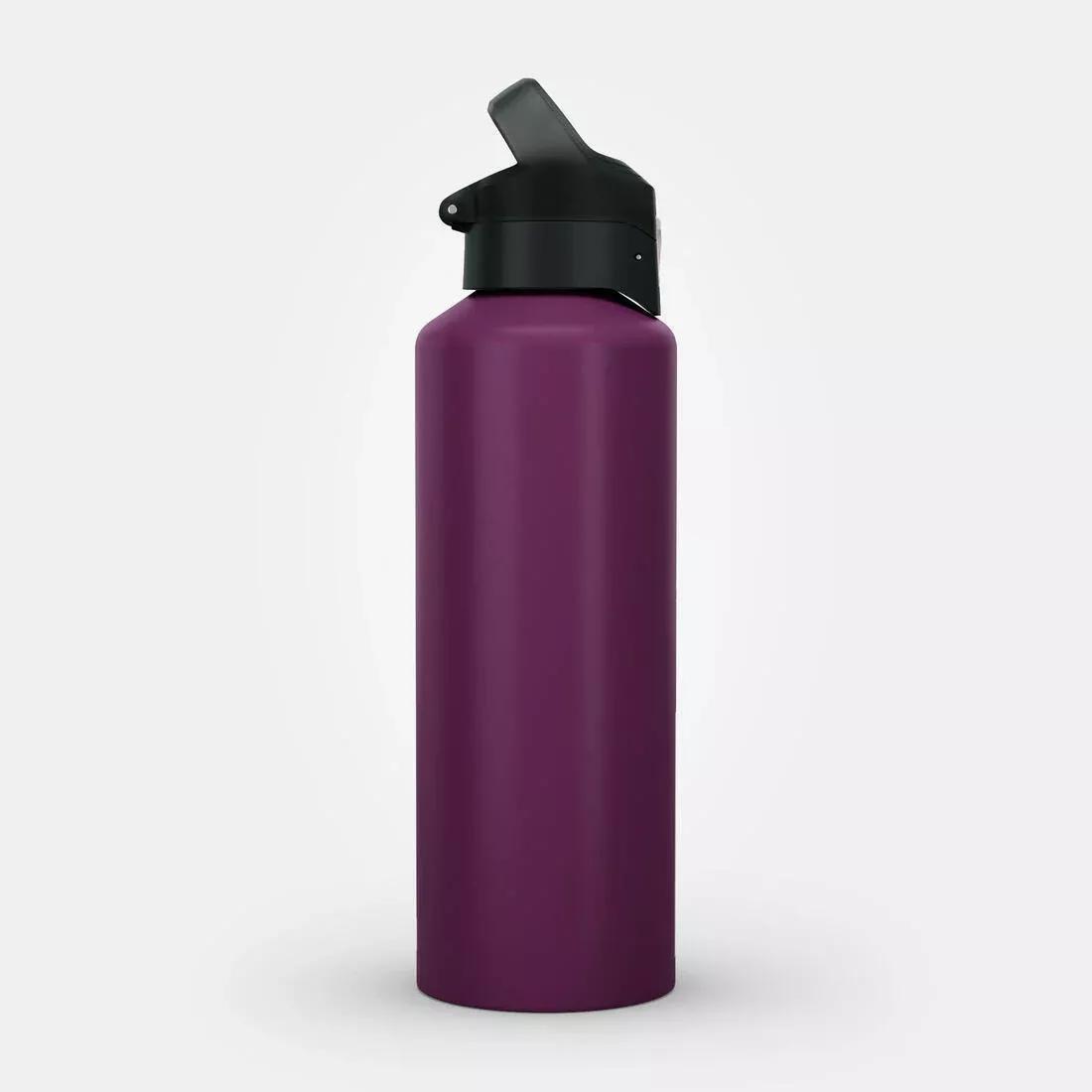 QUECHUA - Hiking Flask Mh500 Quick-Open Cap 1 Litre Aluminium, Purple