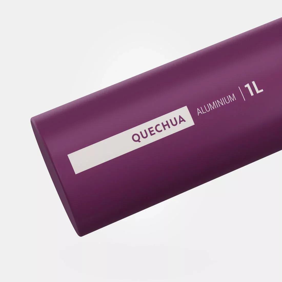 Quick-Open Cap 1 Litre Aluminium Hiking Flask - Mh500, Purple, No Color, large image number 10
