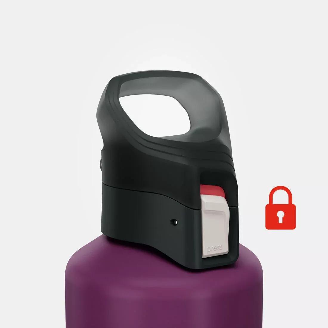 QUECHUA - Hiking Flask Mh500 Quick-Open Cap 1 Litre Aluminium, Purple