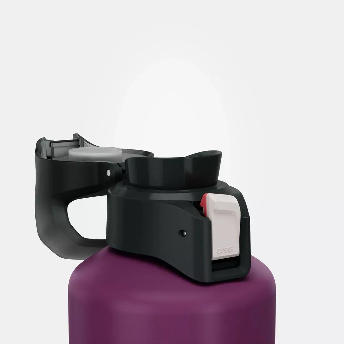 Quick-Open Cap 1 Litre Aluminium Hiking Flask - Mh500, Purple, No Color, large image number 14