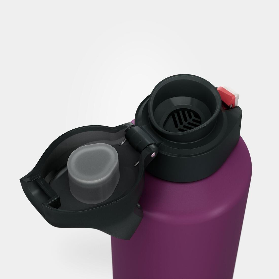 QUECHUA - Hiking Flask Mh500 Quick-Open Cap 1 Litre Aluminium, Purple