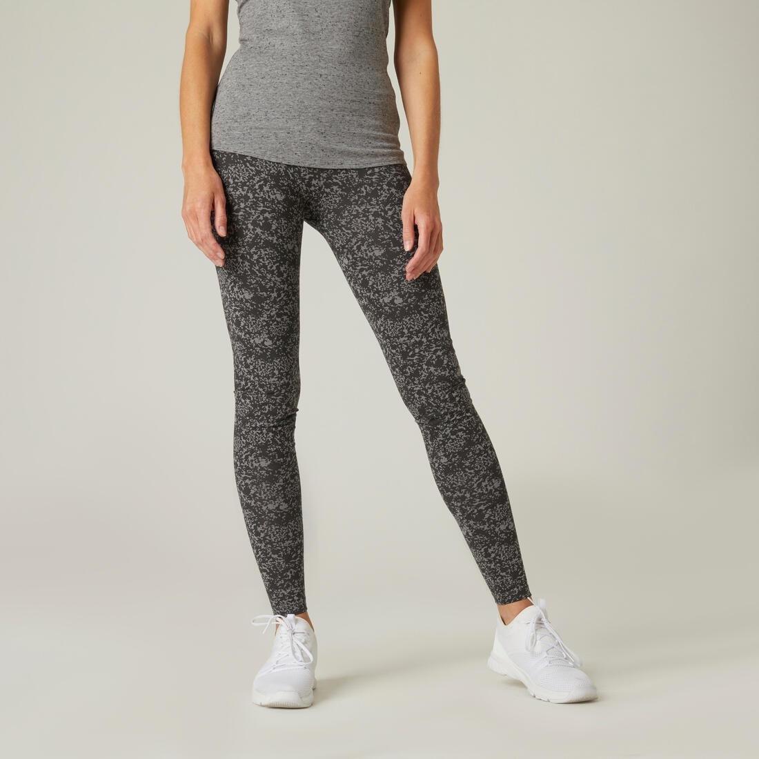 DOMYOS - Fitness Cotton Leggings Fit, Grey