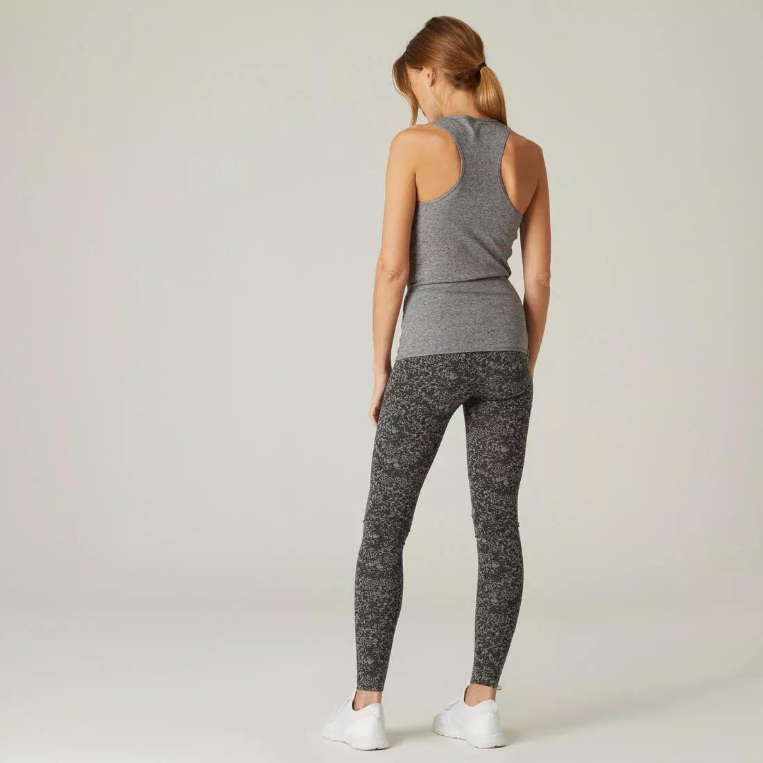 DOMYOS - Fitness Cotton Leggings Fit, Grey