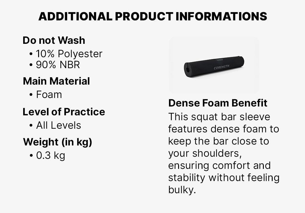 Weight Training Foam Rip-Tab Squat Pad, Black, No Color, large image number 7