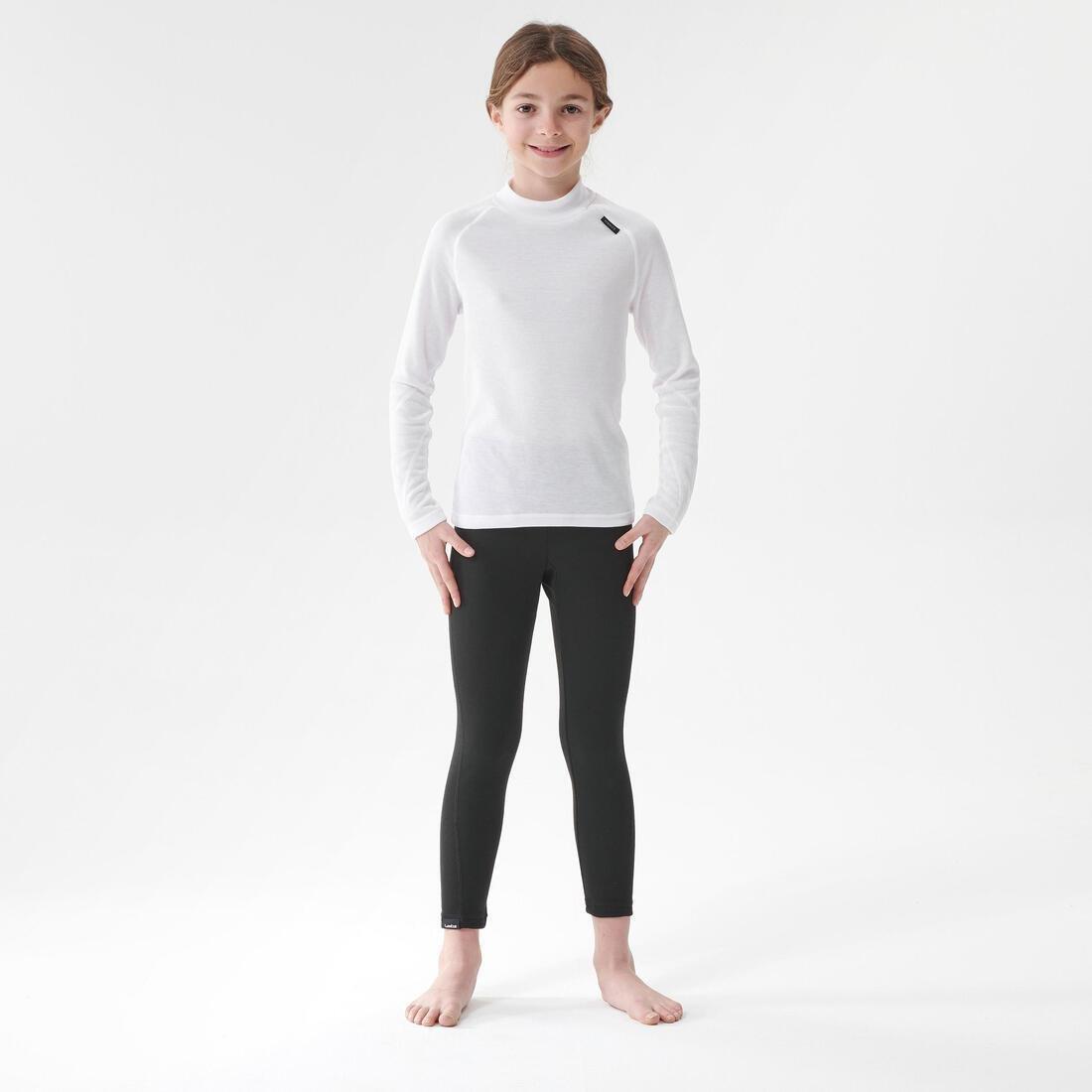 Kids Ski Base Layer Top - Bl 100, White, No Color, medium
