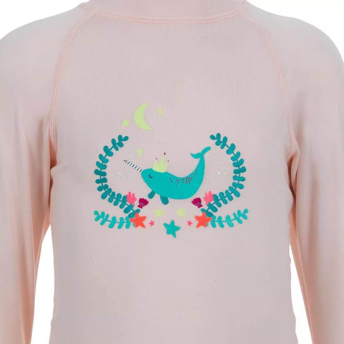 GirlsLong-Sleeve Uv-Protection T-Shirt, Fluo Pale Peach, , large image number 10