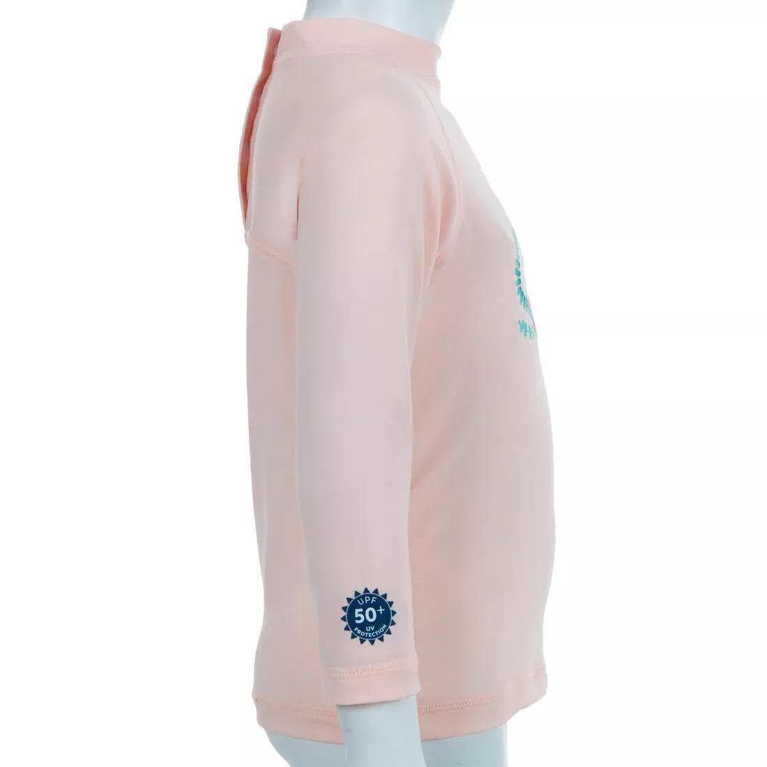 GirlsLong-Sleeve Uv-Protection T-Shirt, Fluo Pale Peach, , large image number 14