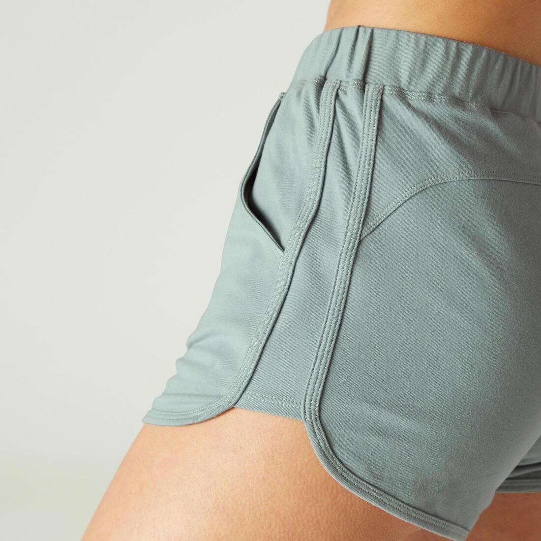 Regular-Fit OrganicCottonFitness Shorts With Pockets, Verdigris, , large image number 2