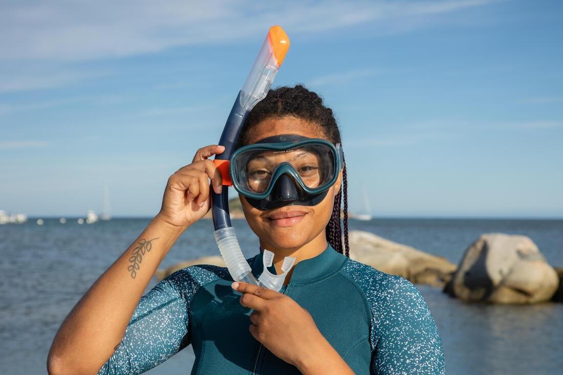 Diving Mask 100 Comfort Hazy, Blue, No Color, large image number 8