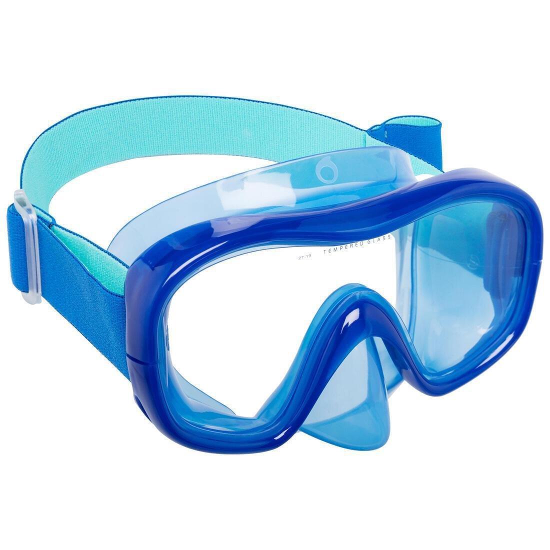 Unisex Kids Diving Mask - 100 Comfort Hazy, Green, , large image number 3