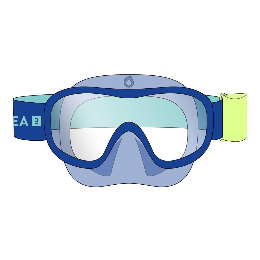 Unisex Kids Diving Mask - 100 Comfort Hazy, Green, , large image number 9