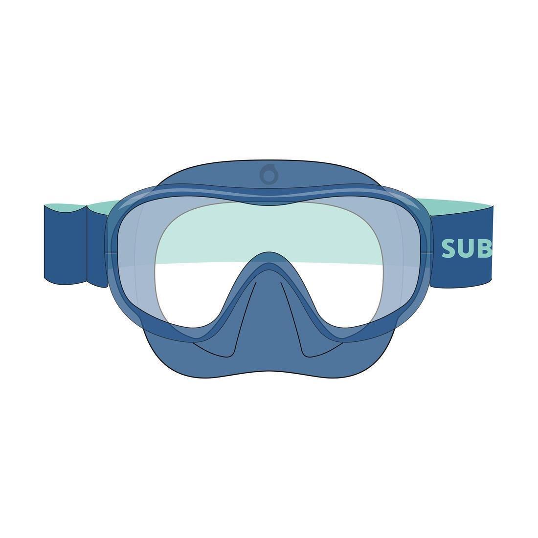 Unisex Kids Diving Mask - 100 Comfort Hazy, Green, , large image number 11