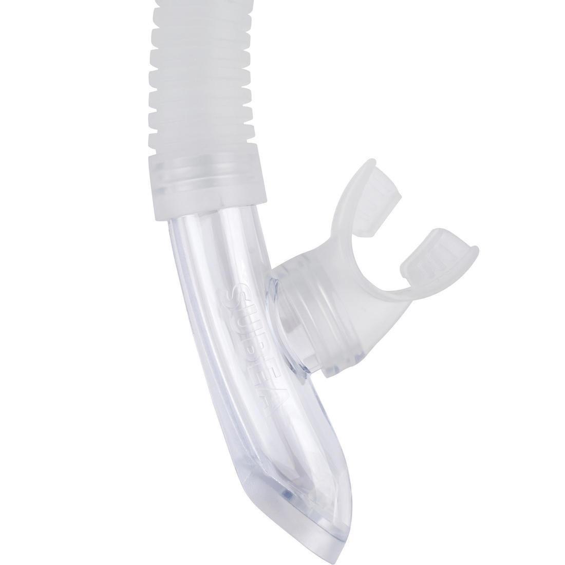 Kids Unisex Diving Snorkel With Valve - 100, Translucent, No Color, large image number 2
