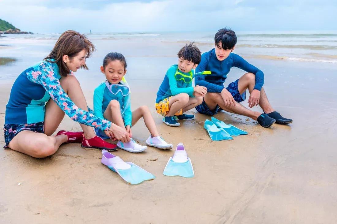 Kids Unisex Diving Snorkel With Valve - 100, Translucent, No Color, large image number 5