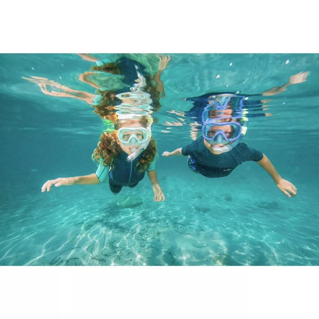 Kids Unisex Diving Snorkel With Valve - 100, Translucent, No Color, large image number 6