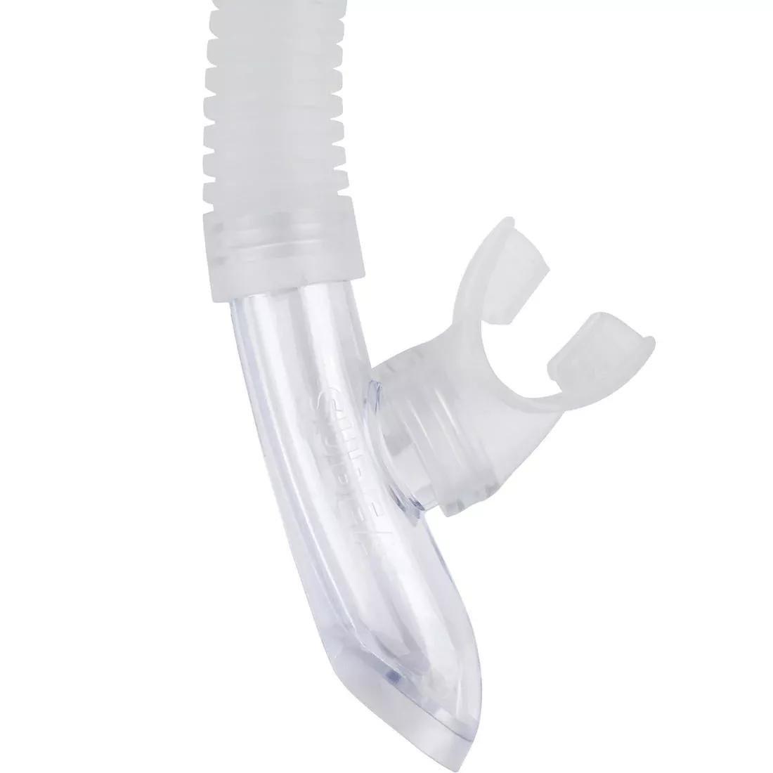 Kids Unisex Diving Snorkel With Valve - 100, Translucent, No Color, large image number 11