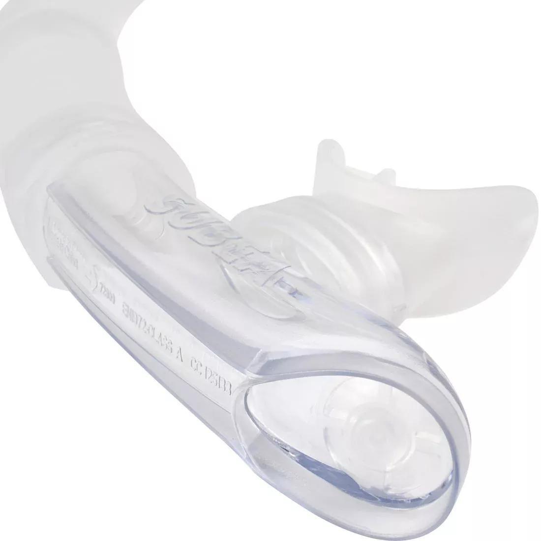 Kids Unisex Diving Snorkel With Valve - 100, Translucent, No Color, large image number 12