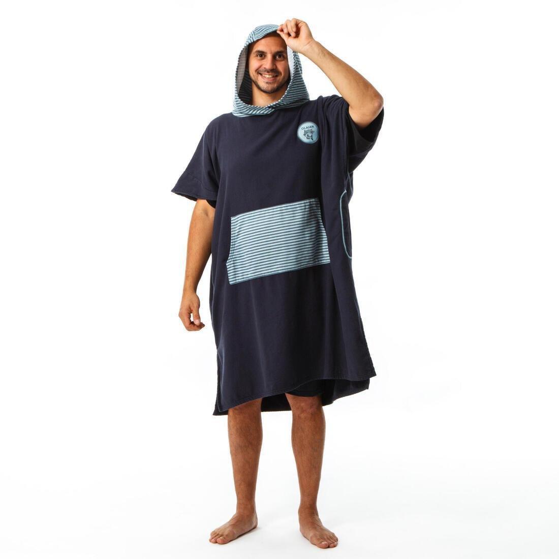Adult Poncho Surfing500 Print Fish, Dark Blue, No Color, large image number 8