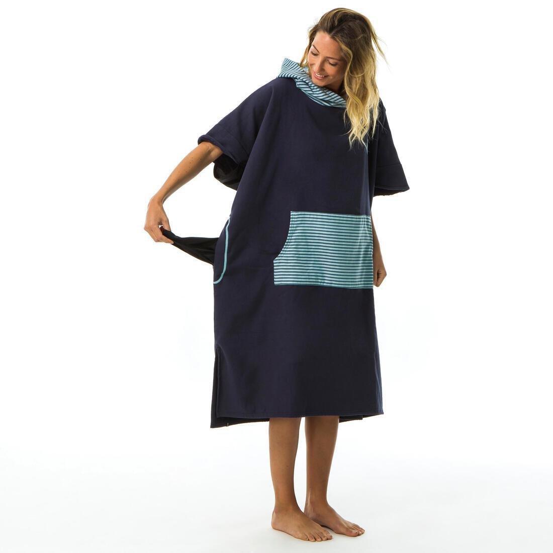 Adult Poncho Surfing500 Print Fish, Dark Blue, No Color, large image number 13