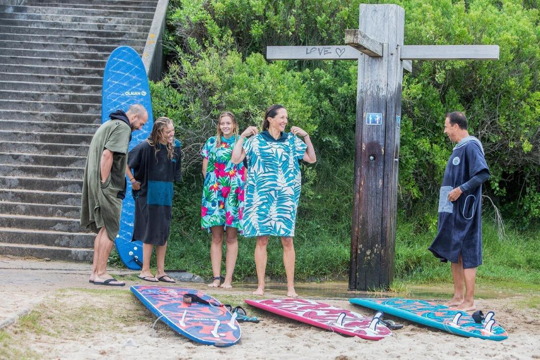 Adult Poncho Surfing500 Print Fish, Dark Blue, No Color, large image number 14