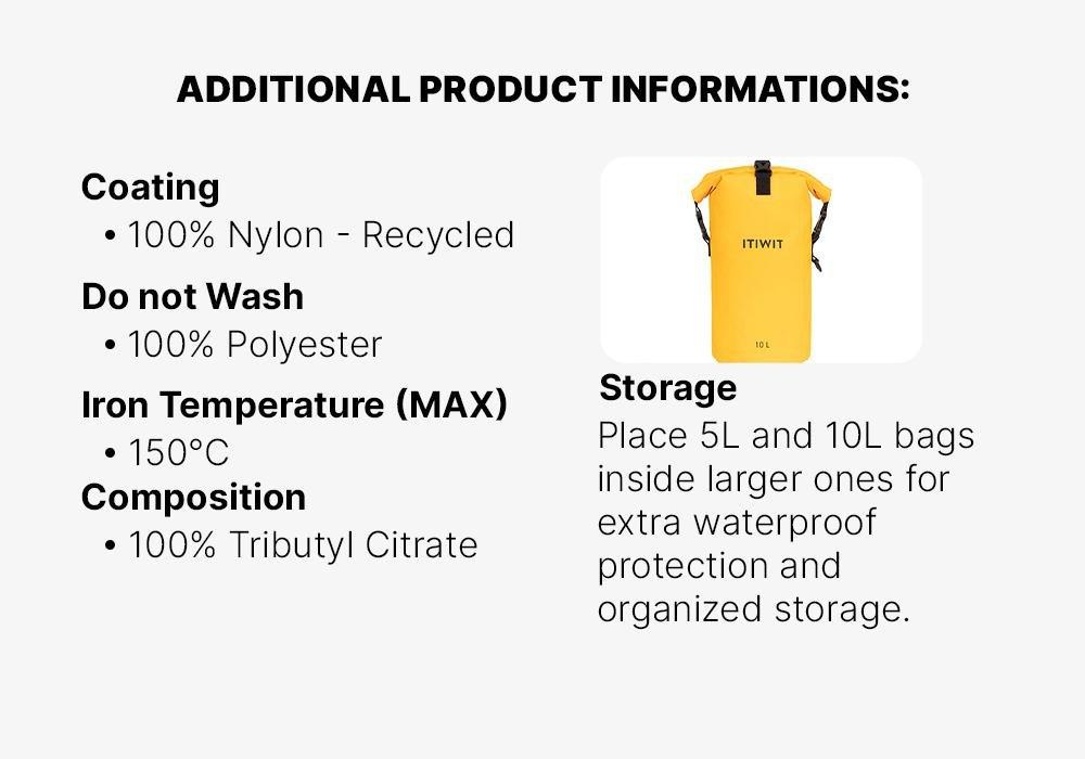 Waterproof Dry Bag 10L, Orange, No Color, large image number 16