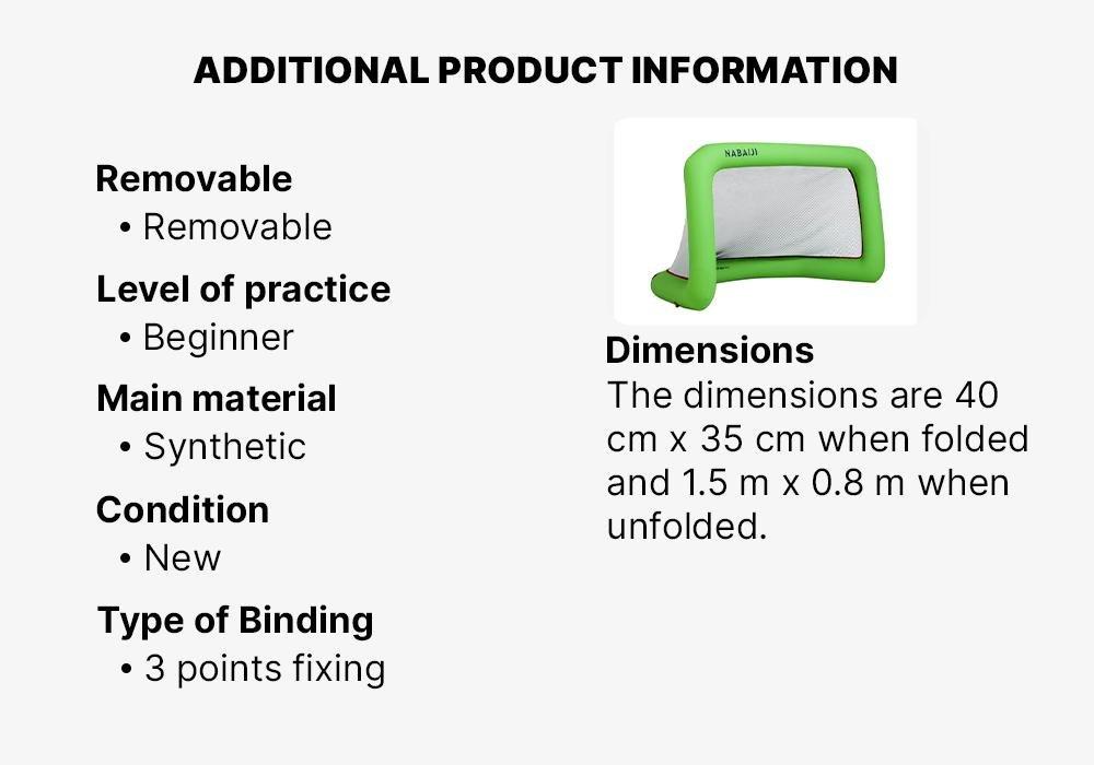 Water Polo Watgoal Easy Inflatable Goal 1.5 M, Green, No Color, large image number 9