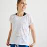 DOMYOS - Women Printed Cardio Fitness T-Shirt - 120, Maroon