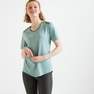 DOMYOS - Fitted Fitness T-Shirt, Verdigris