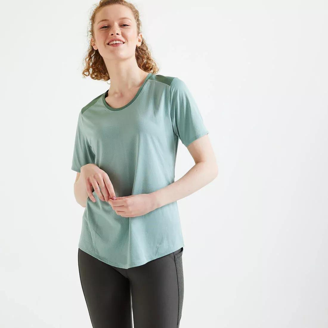 Fitted Fitness T-Shirt, Verdigris, No Color, large image number 1