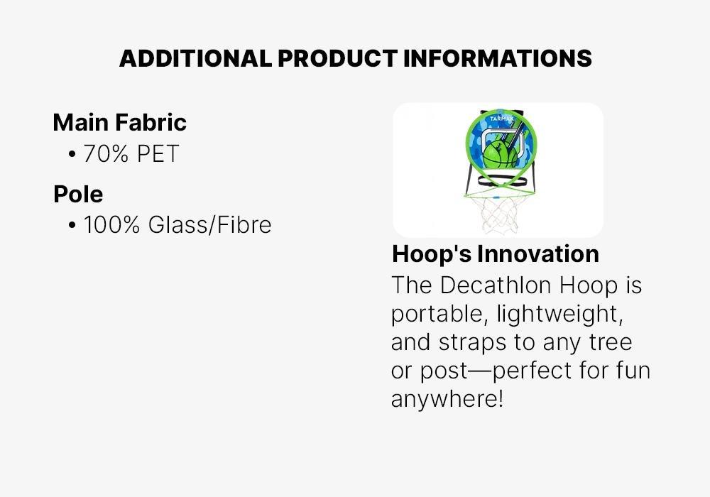 Hoop 100 Kids/Adult Portable Basketball Basket With Ball, No Color, large image number 16
