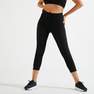DOMYOS - Fitness Cropped Bottoms, Black