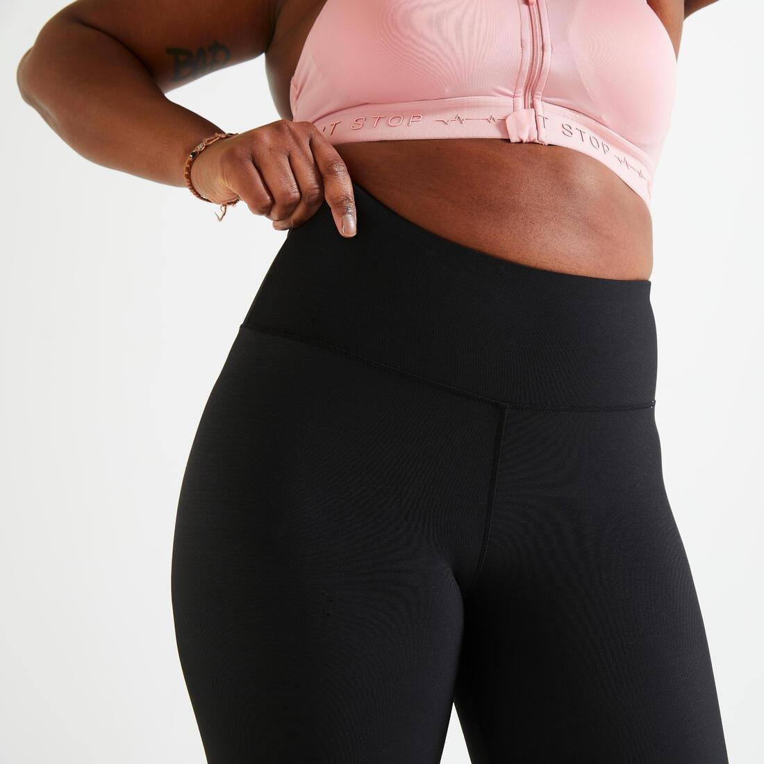 Women Fitness Cardio Cropped Leggings, Black, , large image number 2