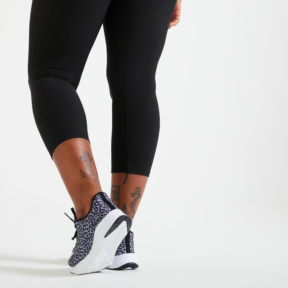 Women Fitness Cardio Cropped Leggings, Black, , large image number 3