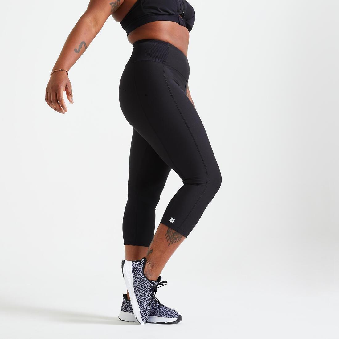 Women Fitness Cardio Short Leggings With Phone Pocket, Black, , large image number 0