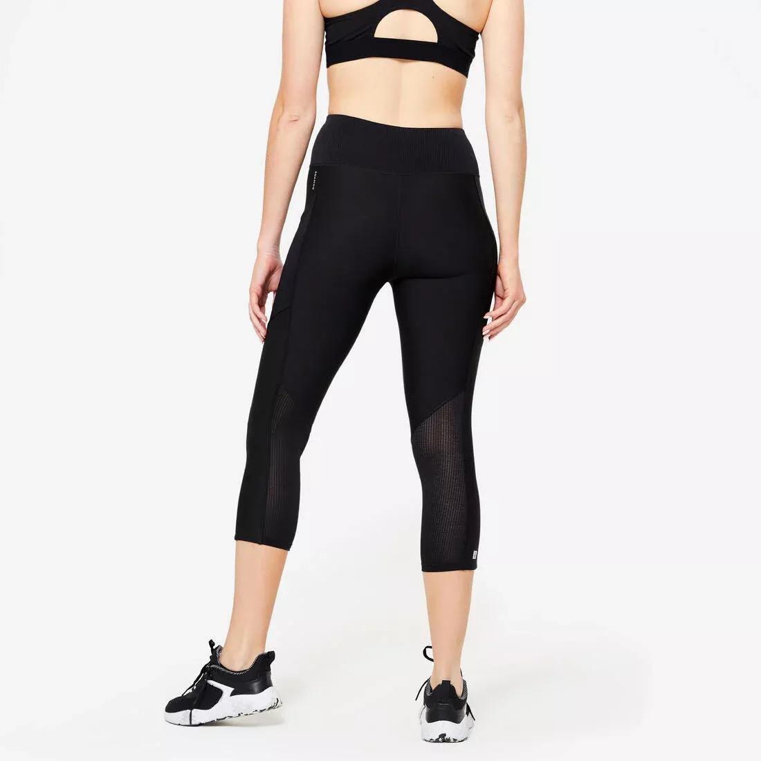 Women Fitness Cardio Short Leggings With Phone Pocket, Black, , large image number 4