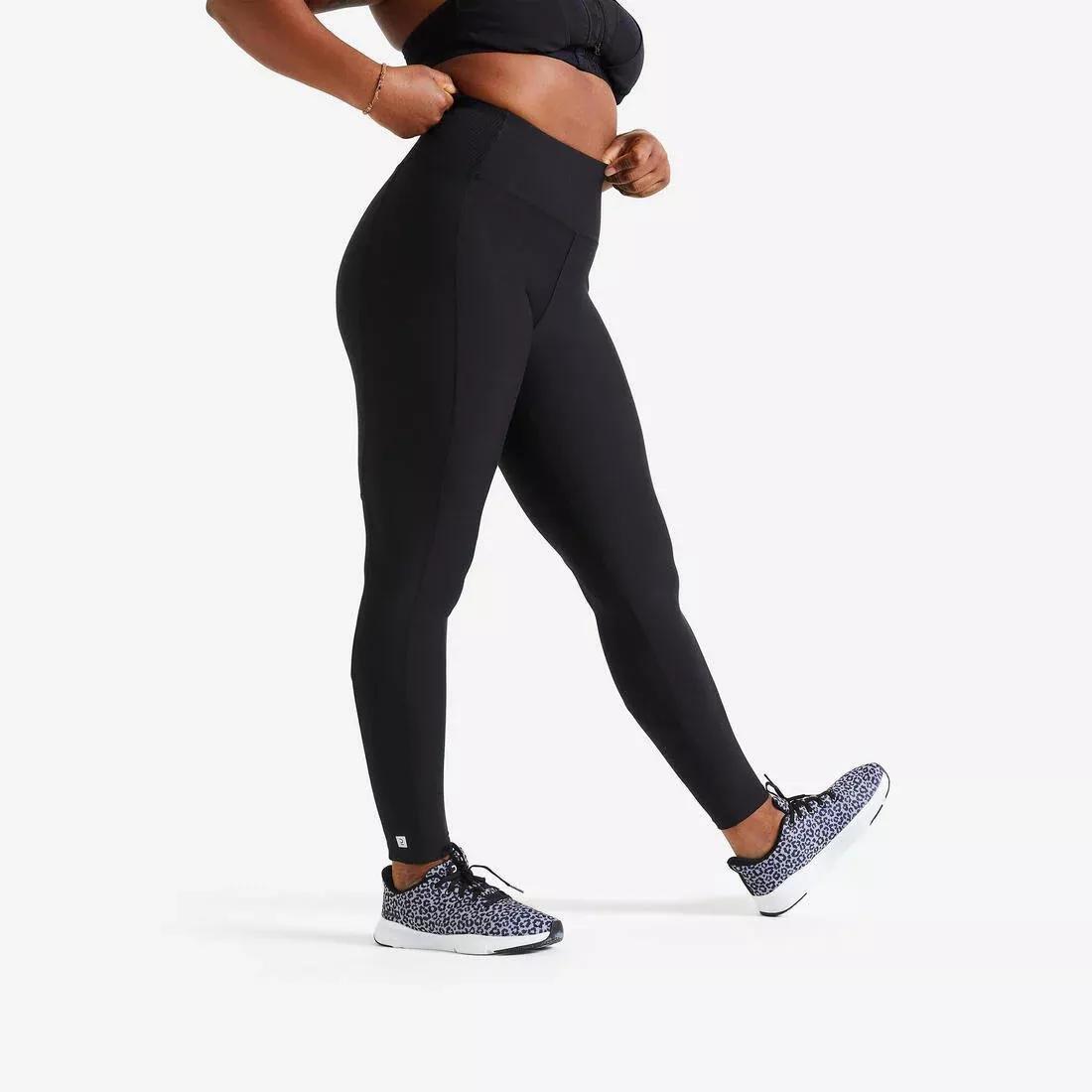 DOMYOS - Women Fitness Cardio Leggings With Phone Pocket, Black